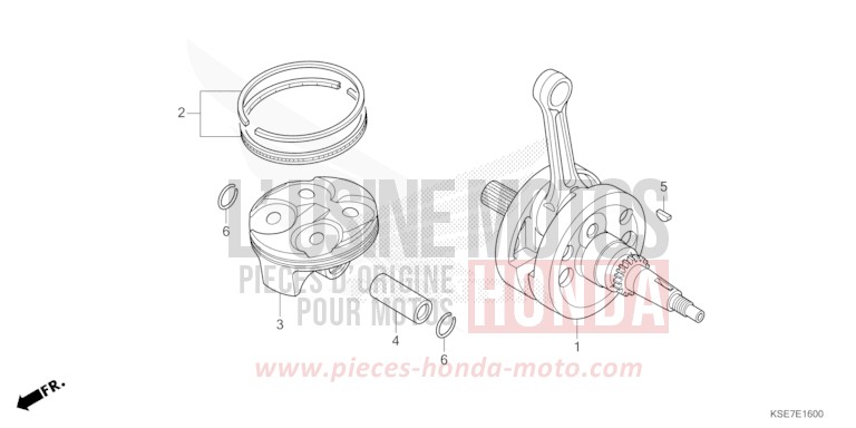 CRANKSHAFT/PISTON for CRF150R "Big wheels" EXTREME RED (R292) from 2022